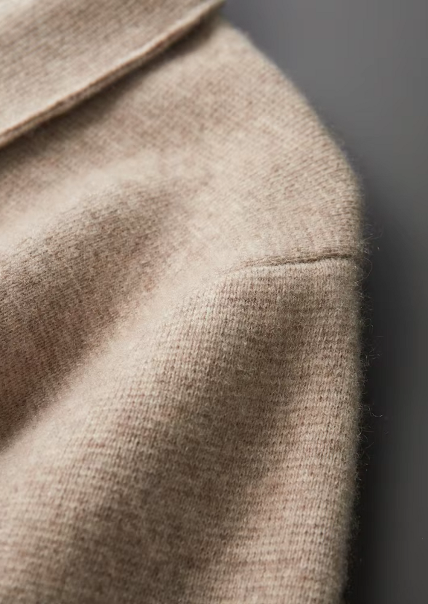 Extra-Fine Wool Zip Polo Cardigan