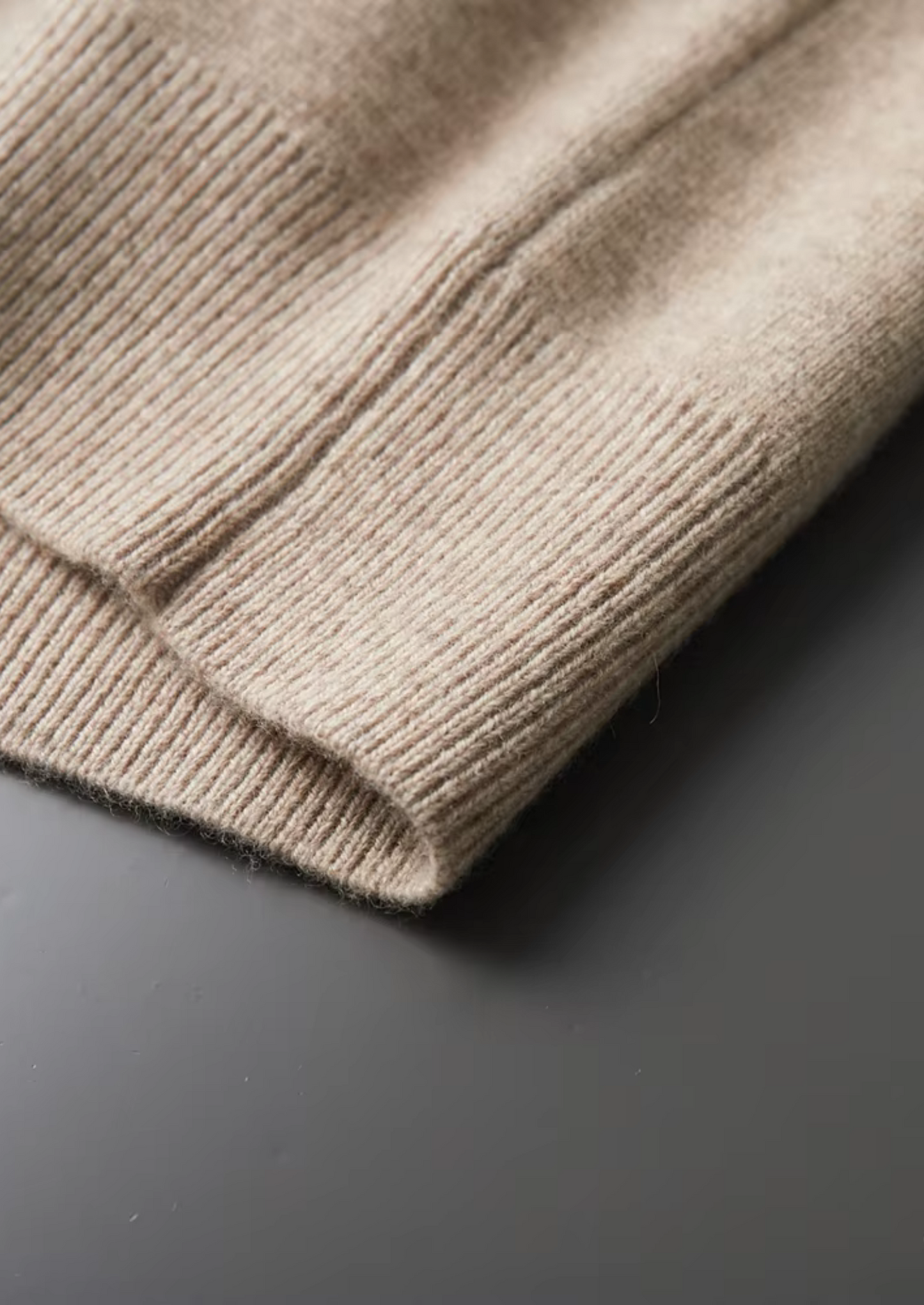 Extra-Fine Wool Zip Polo Cardigan