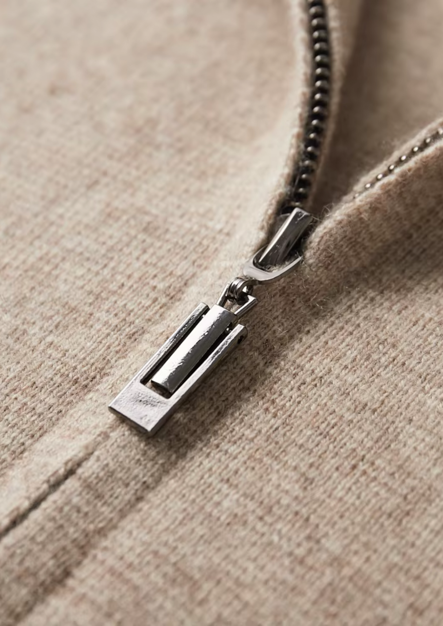 Extra-Fine Wool Zip Polo Cardigan