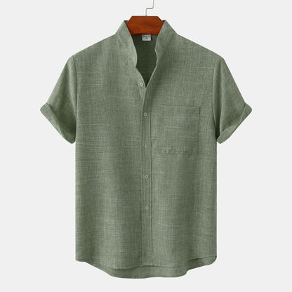 Solid Color Cotton Button Up