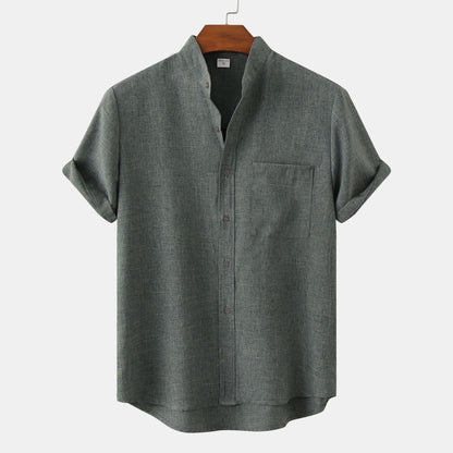 Solid Color Cotton Button Up