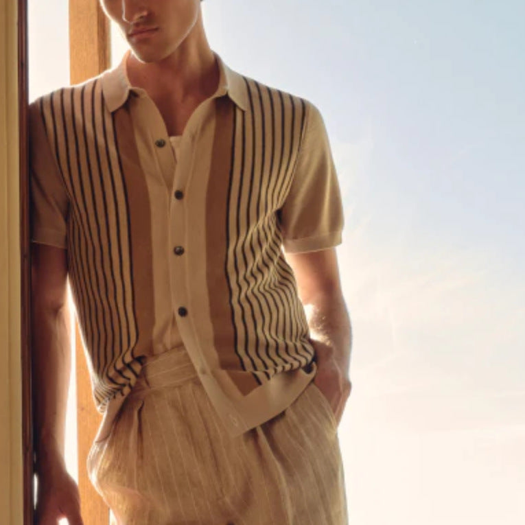 Knitted Button Up Polo