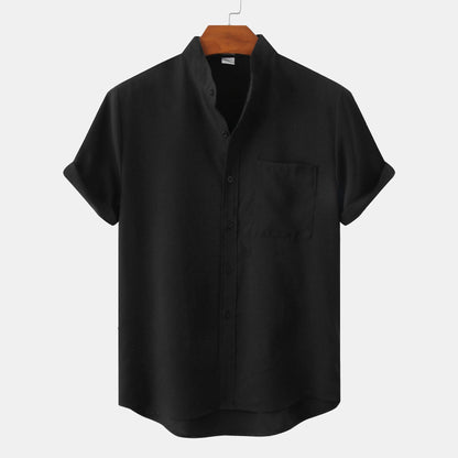 Solid Color Cotton Button Up