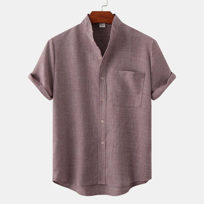 Solid Color Cotton Button Up